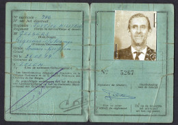 Carte D'Identité Officier De L'Active, Donnant Droit Au Transport à Prix Réduit, Chemin De Fer, Vicinaux  Belges.1959-69 - Altri & Non Classificati