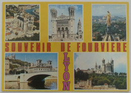 LYON (69/Rhône) - FOURVIERE - Vues De La Basilique , Statut De Marie , Pont Bonaparte Sur La Saone - Lyon 5