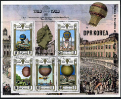 Korea (Noord) - Block Balloon Flight - Gest / Obl / Used - Fesselballons