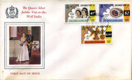 Dominica - FDC - The Queen's Silver Jubilee Visit To The West Indies - Dominique (...-1978)