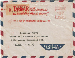 CTN89-2 - SENEGAL  LETTRE RECOMMANDEE DU 21/11/1952 FLAMME PUBLICITAIRE - Senegal (1960-...)