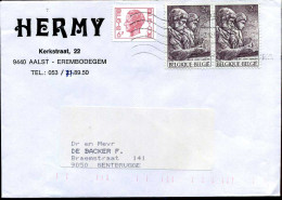 1900a + 2 X 1486 Op Brief Naar Gentbrugge - Lettres & Documents