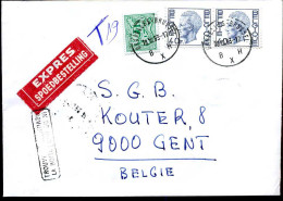 2 X 1876 + 1960 Op Express Brief Naar Gent, Met Stempel "IN DE BUS GEVONDEN" - Brieven En Documenten