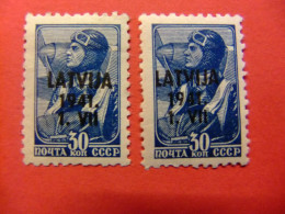 111 LETONIA - LATVIJA 1941 / OCUPACIÓN ALEMANA Sello Ruso / YVERT 5 MH - Lettonia