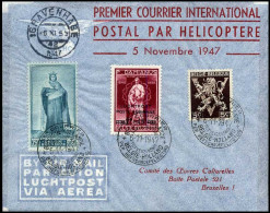 België - FDC - Premier Courrier International Postal Par Hélicoptère 06/11/1947 - Otros & Sin Clasificación