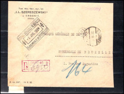 Polen - Cover To Bruxelles, Belgium - Banque Générale De Dépôts - Briefe U. Dokumente