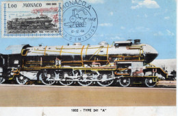 Locomotive - Type 241 'A' (1932) - Monaco 1v Maxi Carte - Prémier Jour D'Emission - Trenes