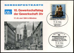 Bundespost Berlin - Sonderpostkarte - 10. Gewerkschaftstag Der Gewerkschaft ötv - Covers & Documents