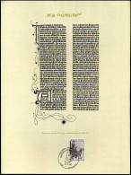 België - 1858 Op Bladzijde Uit De 42-lijnige Gutenbergbijbel 1452-55 - Lettres & Documents