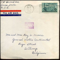 USA - Cover From Ames To Antwerp, Belgium  - 2c. 1941-1960 Storia Postale