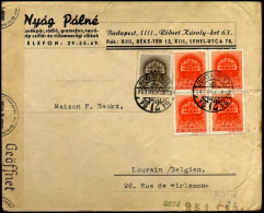 Hungary - Cover To Leuven, Belgium  --  Geöffnet Obercommando Der Wehrmacht - Lettres & Documents