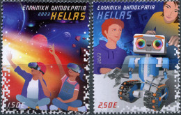 GREECE - 2023 - SET OF 2 STAMPS MNH ** - Children And Technology - Unused Stamps