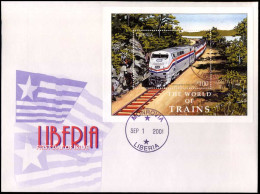 Liberia - FDC - The World Of Trains - Trenes