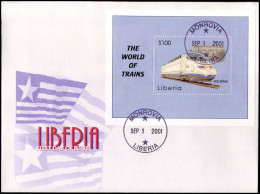 Liberia - FDC - The World Of Trains - Trenes