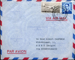 Luchtpost Via Belgische Zuidpoolbasis : 2.1.1959 Uit Basis -- 5.3.1959 Te Brussel - Briefe U. Dokumente