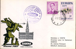 1ste Luchtverbinding Brussel - Douala (Cameroun) -- SABENA 2/12/1972 - Covers & Documents