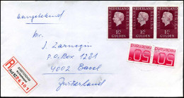 Aangetekende Cover Van Amsterdam Naar Basel, Zwitserland - Briefe U. Dokumente