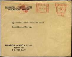 Cover Naar Reutlingen, Duitsland - "Heinrich Hanno & Co NV, Rotterdam" - Briefe U. Dokumente
