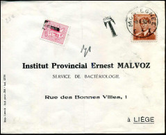 Cover - Strafport / Taxe - "Institut Provincial Ernest Malvoz, Liège" - Lettres & Documents
