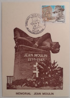 JEAN MOULIN - Résistant Seconde Guerre - Mémorial - Carte Philatélique Cachet 1er Jour CALUIRE - Guerre 1939-45