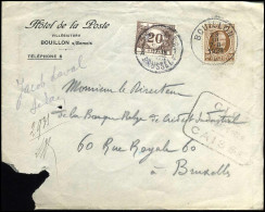 Cover - Strafport / Taxe TX34 - "Hôtel De La Poste, Bouillon" - Lettres & Documents