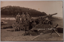 BITCHE 1927 - MILITAIRES - Manoeuvres - Matériel Militaire / Canon - Carte Photo - Maniobras