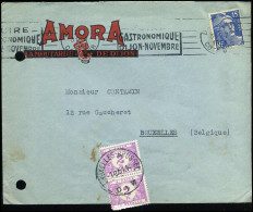 Cover Uit Frankrijk - Strafport / Taxe - 2 X TX47 - Amora, La Moutarde De Dijon" - Briefe U. Dokumente