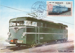 Locomotive - Type BB (1968) - Monaco 1v Maxi Carte - Prémier Jour D'Emission - Trenes