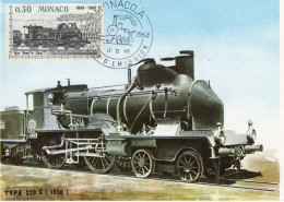 Locomotive - Type 220 'C'  (1898) - Monaco 1v Maxi Carte - Prémier Jour D'Emission - Trenes