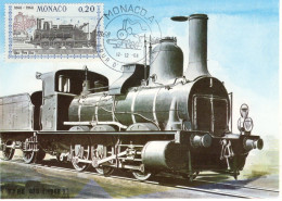 Locomotive - Type 030  (1868) - Monaco 1v Maxi Carte - Prémier Jour D'Emission - Trenes