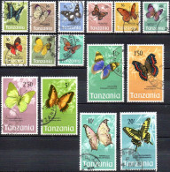 TANZANIE TANZANIA N° YT 33 à 47  Tous Oblitéré / Used Papillon Butterfly Schmetterling - Tanzania (1964-...)