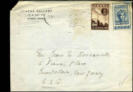 Cover To Montclair, New Jersey, U.S.A. - "Athens College, Athens, Greece" - Lettres & Documents