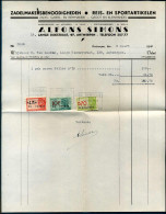 Factuur - Alfons Simons, Zadelmakersbenoodigheden - Reis- En Sportartiekelen, Lange Dijkstraat, Antwerpen - 1900 – 1949