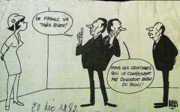 ► Coupure De Presse  Quotidien Le Figaro Jacques Faisant 1982  Delors  Mitterrand  Le Franc Va Très Bien - 1950 - Nu