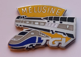 N186 Pin's SNCF TGV MELUSINE Jaune Et Bleu Qualité EGF Achat Immédiat - TGV