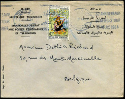 Cover To Marcinelle, Belgium - "République Tunisienne, Sécrétariat D'état Aux Postes, Télégraphes Et Téléphones" - Tunisia