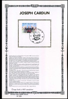 2068 - Jozeph Cardijn  - Zijde/soie Sony Stamps - Cartes Souvenir – Emissions Communes [HK]