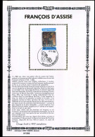 2070 - François D'Assise  - Zijde/soie Sony Stamps - Cartes Souvenir – Emissions Communes [HK]