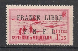 SPM - 1941-42 - N°YT. 264 - France Libre 1f25 Rose-rouge - Neuf Luxe ** / MNH / Postfrisch - Ungebraucht