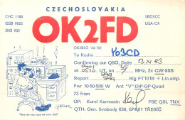 Radio Amateur QSL Post Card Y03CD OK2FD Czechoslovakia - Radio-amateur