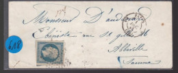 Un Timbre N° 10 Louis Napoléon    25 C Bleu  Prince -président Sur Une Enveloppe  ( S-c)   étoile De Paris - 1852 Luis-Napoléon