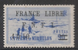 SPM - 1941-42 - N°YT. 277 - France Libre 1f50 Sur 90c Outremer - Neuf Luxe ** / MNH / Postfrisch - Nuevos