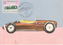 Monaco - Voitures De Course - Lotus-Climax (1961) - Carte Maxi FDC - Prémier Jour D'Emission - Cars