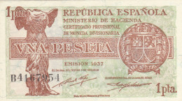 BILLETE ESPAÑA 1 PESETA 1937 P-94a SIN CIRCULAR - Altri & Non Classificati