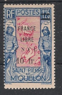 SPM - 1941-42 - N°YT. 289 - France Libre 10f Sur 1f25 Outremer Et Rose - Neuf * / MH VF - Nuevos