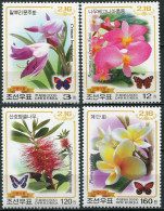 NORTH KOREA - 2009 - SET OF 4 STAMPS MNH ** - Flowers And Butterflies - Corée Du Nord