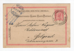 1905. AUSTRIA,JOHNSDORF TO SERBIA,10 HELLER STATIONERY CARD,USED,K. KUHLER CORRESPONDENCE CARD - Postcards