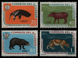 Ecuador 1960 - Mi-Nr. 1021-1024 ** - MNH - Wildtiere / Wild Animals - Ecuador