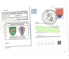 Slovakia 1994 -  First Tournament Slovakia - Croatia, Special Postal Stationery And Postmark, Postage Used - Lettres & Documents