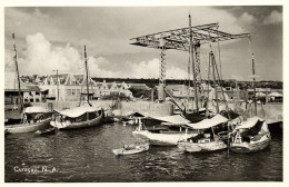 Curacao, N.A, WILLEMSTAD, Schooner Harbor, Bridge (1950s) Holl. Boekh. 8 RPPC 3 - Curaçao